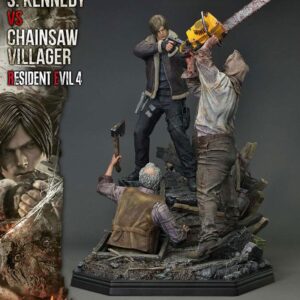 Resident Evil 4 Ultimate Premium Masterline Series Statue 1/4 Leon S. Kennedy vs. Chainsaw Villager 76 cm