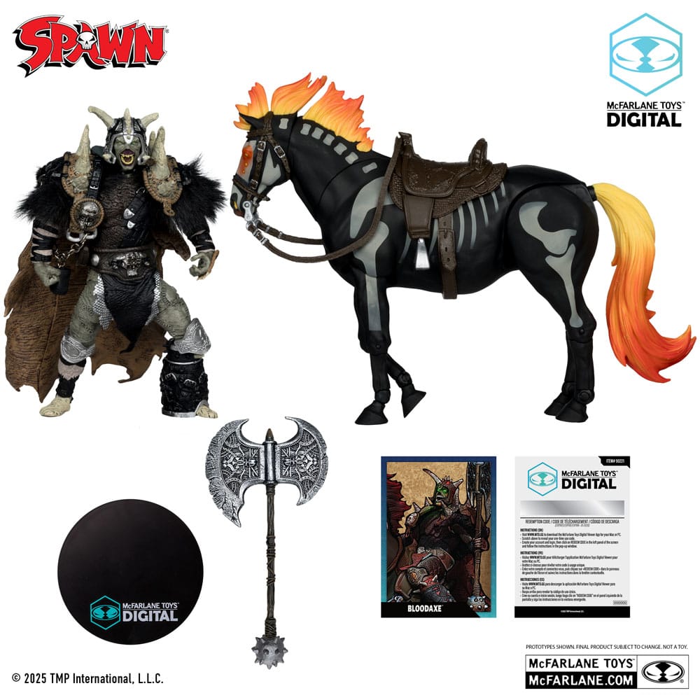 Spawn Action Figure Bloodaxe with Horse (Spawn: The Dark Ages) (McFarlane Toys 30th Anniversary) (Gold Label) 18 cm - immagine 2