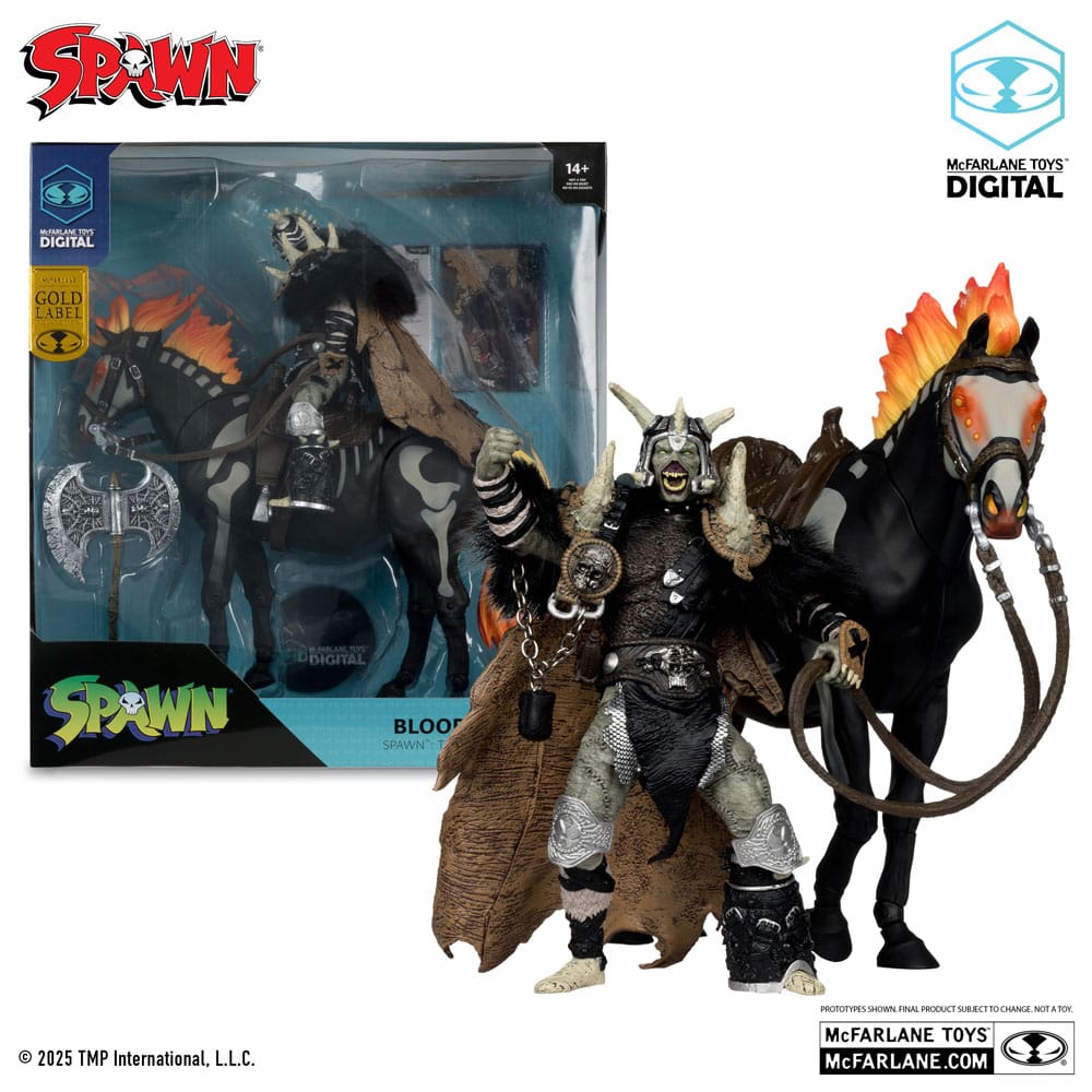 Spawn Action Figure Bloodaxe with Horse (Spawn: The Dark Ages) (McFarlane Toys 30th Anniversary) (Gold Label) 18 cm - immagine 4