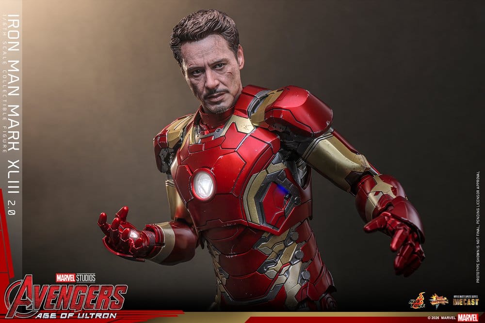 Avengers: Age of Ultron Movie Masterpiece Diecast Action Figure 1/6 Iron Man Mark XLIII (2.0) 32 cm - immagine 7