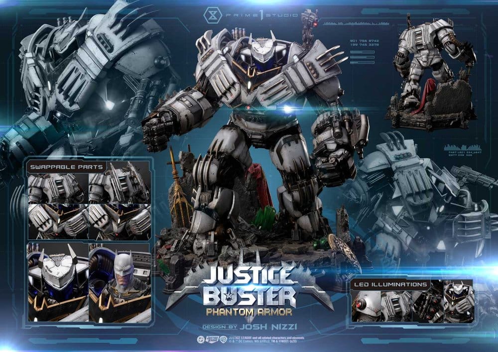 DC Comics Ultimate Museum Masterline Statue Justice Buster: Phantom Armor (Design By Josh Nizzi) 88 cm - immagine 4