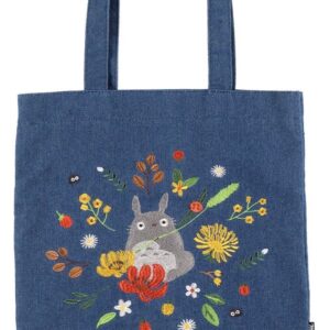 My Neighbor Totoro Tote Bag Denim Totoro & Flower Wreath