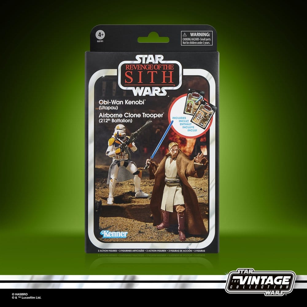 Star Wars Episode III Vintage Collection Action Figure 2-Pack Obi-Wan Kenobi & Airborne Clone Trooper 10 cm - immagine 2